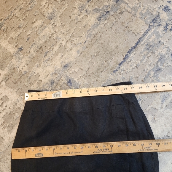 Pursuits Ltd linen black maxi skirt slit lined women's  size 10. - Picture 8 of 14